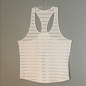 Zyia White Striped Women's Tank Top